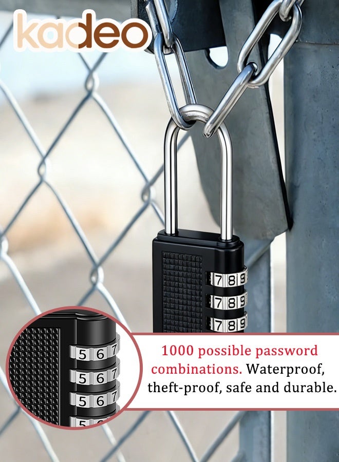 kadeo 4-Digit Combination Lock, Outdoor Waterproof, Password Padlock, Luggage Lock, Padlock for School, Gym, Sports, Fence, Toolbox, Gate, Case, Outdoor, Hasp Storage - Image 2